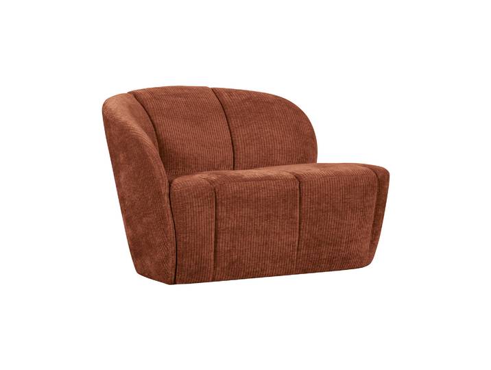Banc 2 places gauche tissu côtelé brun rouille Mojo