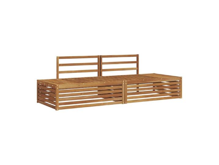 vidaXL Sofaelement 2 stk. Outdoor-Sofagarnitur Massivholz Natur (2 St)