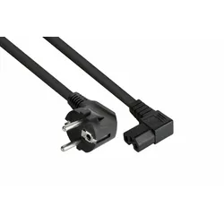 Kabelmeister SK0151-S050 Stromkabel Schwarz 5 m Netzstecker Typ E+F C15-Koppler