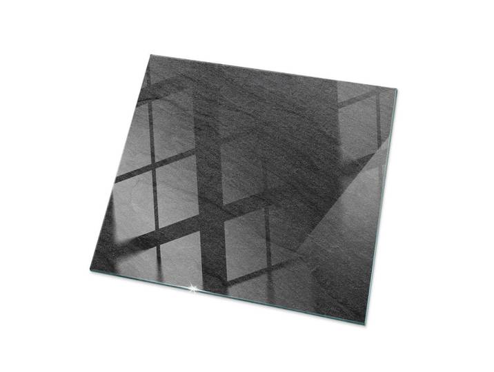 Tulup Glasplatte 50x50 cm Natürliche Steinstruktur, Schwarz, Glas, Quadratisch, 50x50x0.4 cm, Esszimmer, Esstische, Tischsysteme