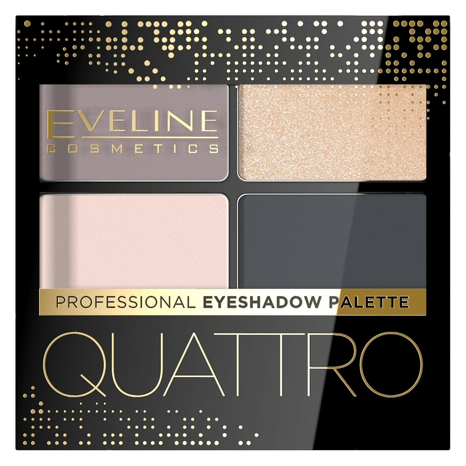 Eveline Quattro Professional Lidschatten Palette 02 7.2g (Gold, Nude, Schwarz) (084110)
