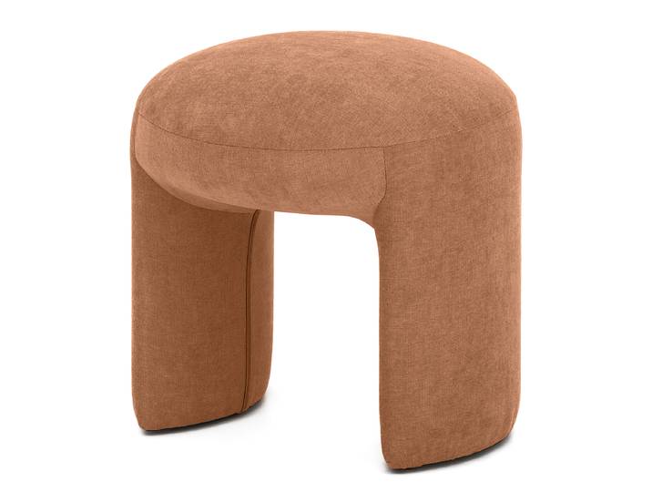 Repose-pieds capitonné 45 x 47 x 45cm Marron Microfibre Wiam: Marron clair