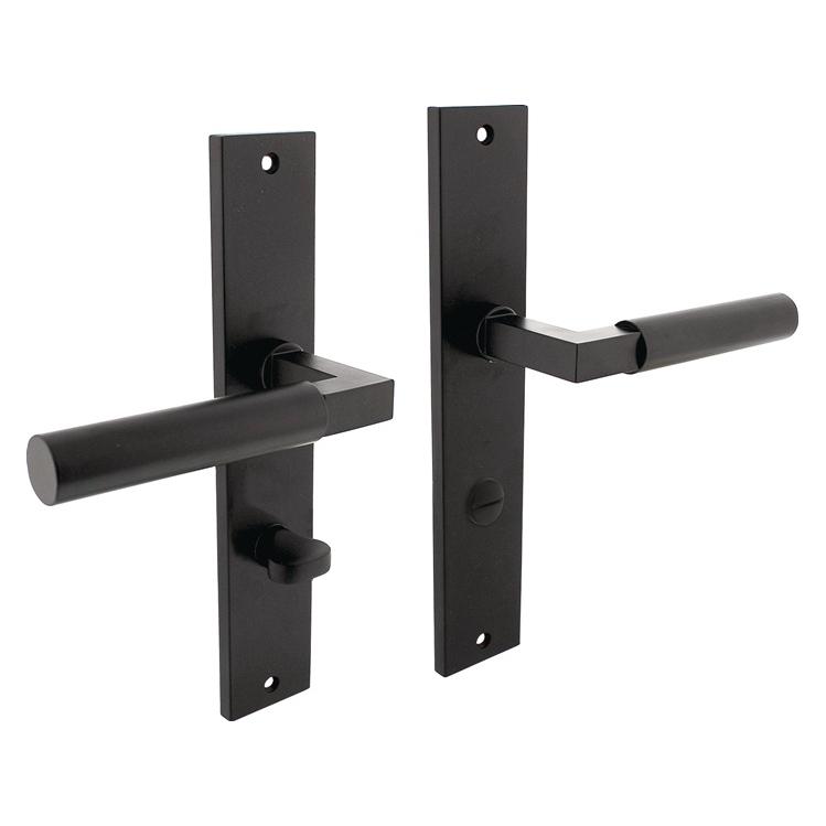 Intersteel Langschildschildgarnitur Baustil Zamak F71 schwarz WC 72 mm DIN links / rechts (0023.174269)