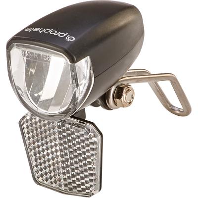 Fahrradbeleuchtung PROPHETE "LED-Scheinwerfer für E-Bike und Dynamo (6V), 15 LUX", schwarz, Fahrradlampen