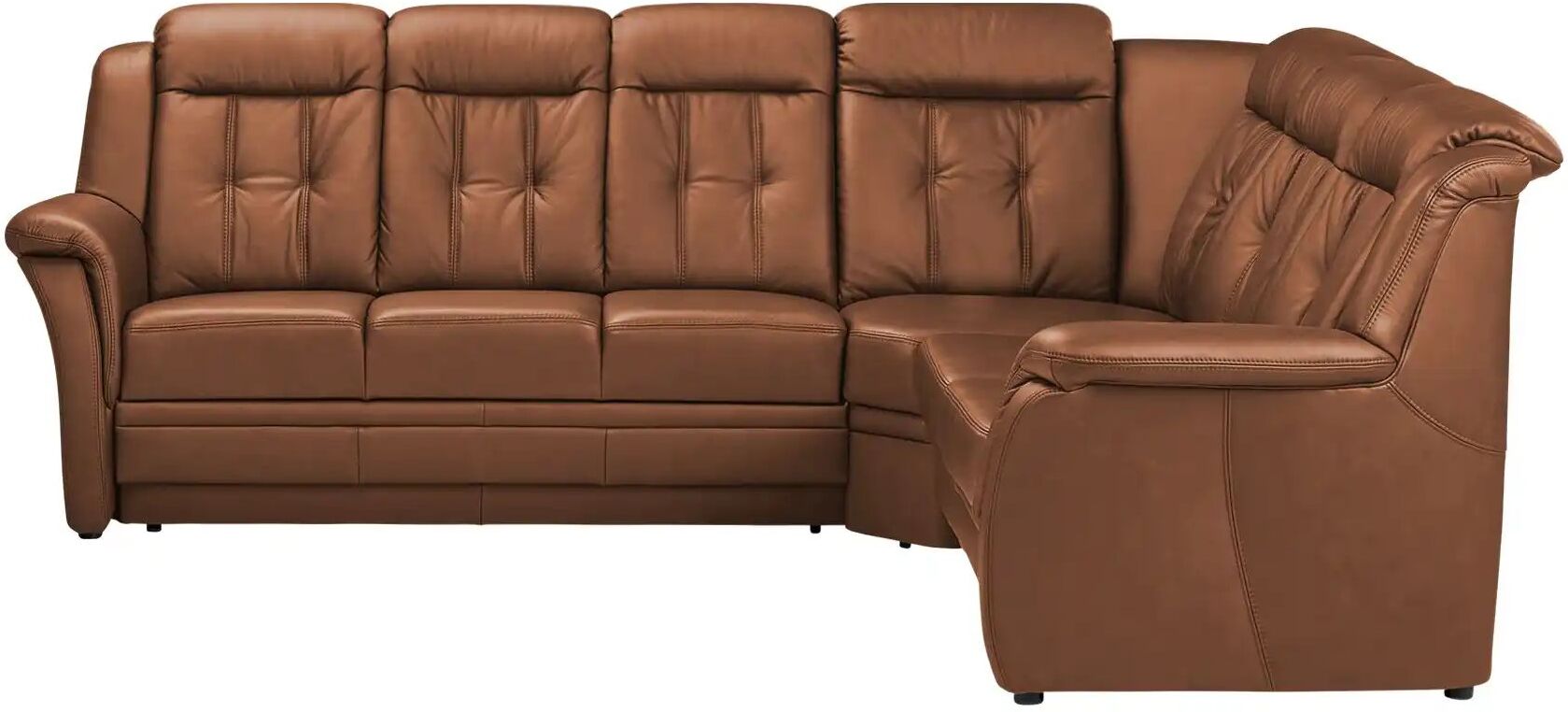 Polstermöbel Oelsa Komfort-Ecksofa aus Leder  Andorra ¦ orange ¦ Maße (cm): B: