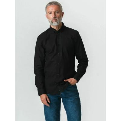 Langarmhemd TEESHOPPEN "TEESHOPPEN Shirt The Original", Herren, Gr. S, Normalgrößen, schwarz, Obermaterial: 100% Baumwolle, Hemden