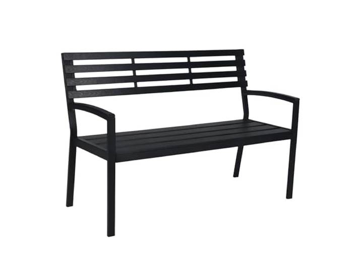 Relaxdays Gartenbank, 2-Sitzer, HxBxT 88 x 128 x 59 cm, Kunststoff & Metall, Sitzbank Garten, Terrasse, Balkon, Farbwahl