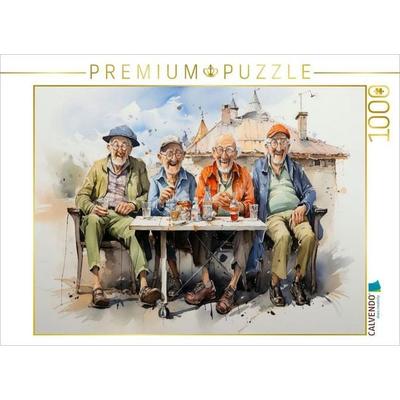 CALVENDO Puzzle Lustige Rentner - Männergespräche | 1000 Teile Lege-Größe 64x48cm Foto-Puzzle für glückliche Stunden