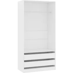 vidaXL Kleiderschrank Weiß 100x50x200 cm Holzwerkstoff