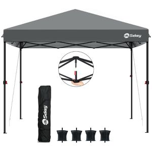 Sekey Pavillon GZ22, grau, 3 x 3m, winterfest, wasserdicht, faltbar