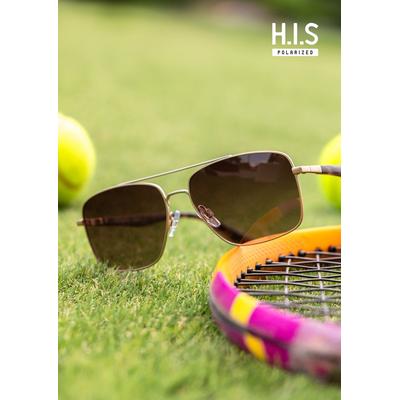 Sonnenbrille H.I.S "mit polarisierende Gläser reduzieren störende Reflexionen beim Tragen", Herren, dunkelgrau matt, gemustert, Sonnenbrillen Sonnenbrille, Filterkategorie 3, 100% UVA & 100% UVB Schutz