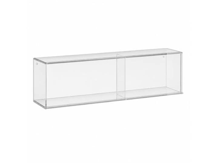 Wandschrank Acrylschrank, Leichtgängige Schiebetüren, Geeignet für Küche Zwei Installationsmöglichkeiten, 3 Größenoptionen, Runder Griff, Tragfähigkeit, Staubdichtes Design(60x28x12CM/24x11x5IN)