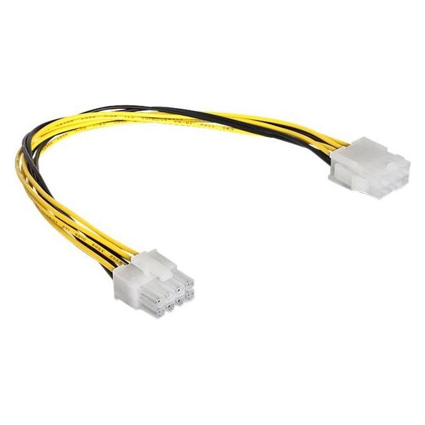 Delock Kabel Stromversorgung 8 Pin EPS Verlängerung Stecker > Buchse (30 cm) (83342)