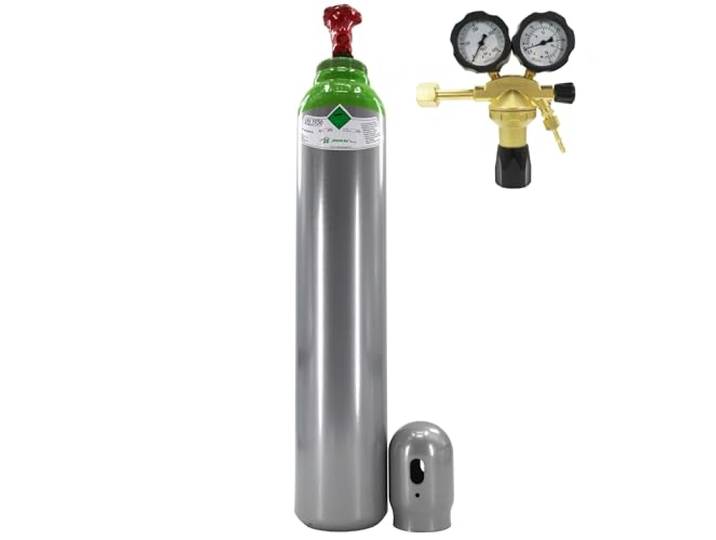 Schutzgasflasche 8L - MIX Argon (82%) + CO2 Set mit Druckminderer Argon für MIG/MAG Schweißen 200 bar - Bestschweissen.de
