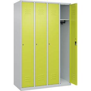 CP-Möbel Spind Classic PLUS, grün, 4 Abteile, mit Zylinderschloss, 120 x 185 cm