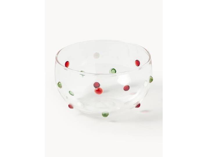Kleine mondgeblazen schalen Perli van borosilicaatglas, 4-delig