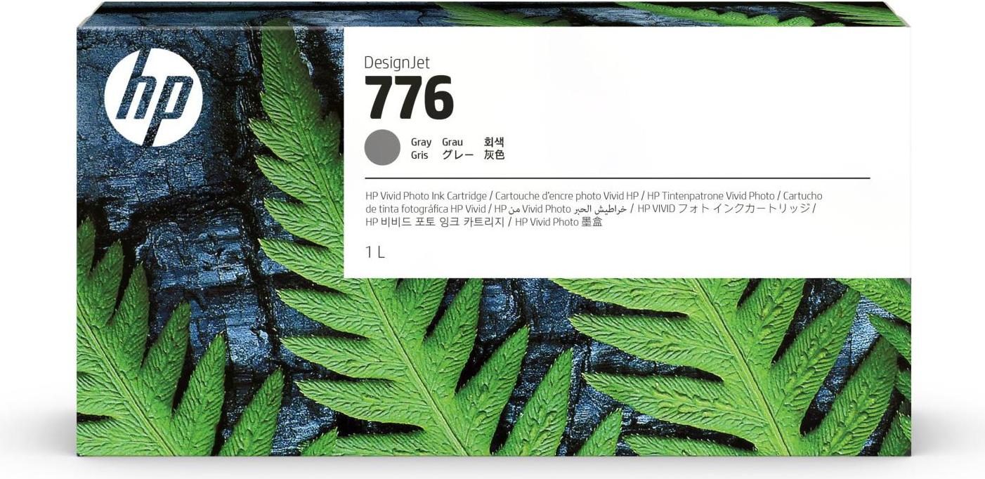 HP 776 Grau Druckerpatrone, 1 Liter, HP DesignJet Z9+ Pro Drucker, Thermal Inkjet, Grau, Singapur, 243 mm, 64 mm