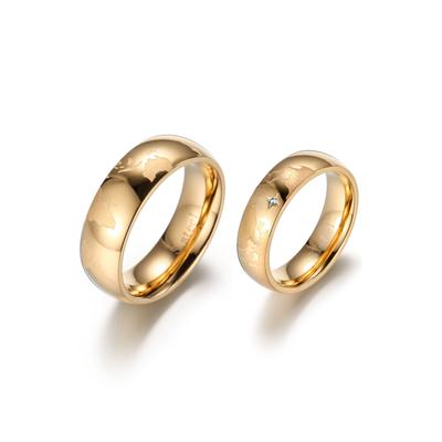 Partnerring FIRETTI "Schmuck Geschenk "LIEBE" Earth" Gr. 64, gold (gelbgoldfarben), Fingerringe, Damen, 64,mit Zirkonia, Edelstahl, 6,1mm, mit oder ohne Zirkonia (synth.)