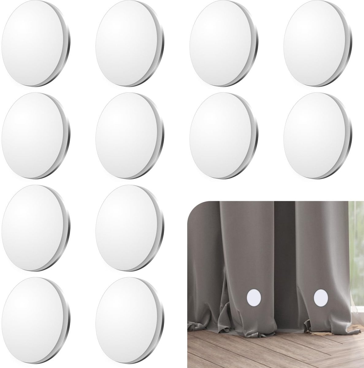 Solidchoice - Set van 12 magnetische gordijngewichten