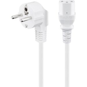 Goobay Netzkabel 95141, 3 m, Schutzkontakt-Stecker / Kaltgeräte-Buchse, weiß