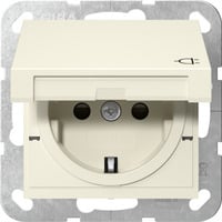 Steckdose Schutzkontakt Typ F 16 Ampere 250 Volt mit Klappdeckel weiß, Retail