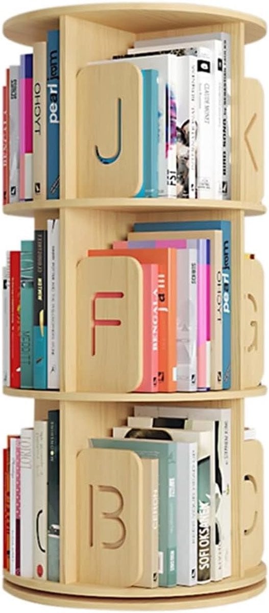 Draaibare Kinder Boekenplank Organizer in Houtkleur - 44 x 100 cm