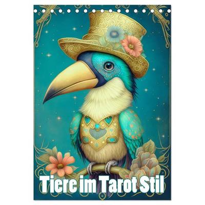 Tiere im Tarot Stil (Tischkalender 2026 DIN A5 hoch), CALVENDO Monatskalender