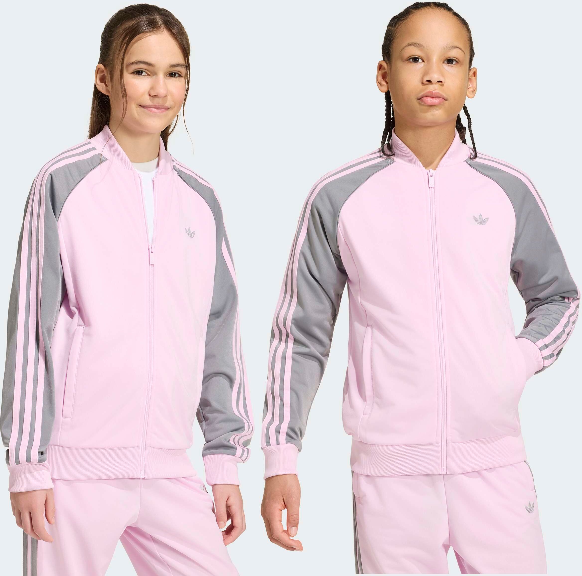 Outdoorjacke ADIDAS ORIGINALS "SST", Kinder, Gr. 176, rosa (orchid fusion), Obermaterial: 100% Polyester, Jacken Outdoorjacke orchid fusion 176
