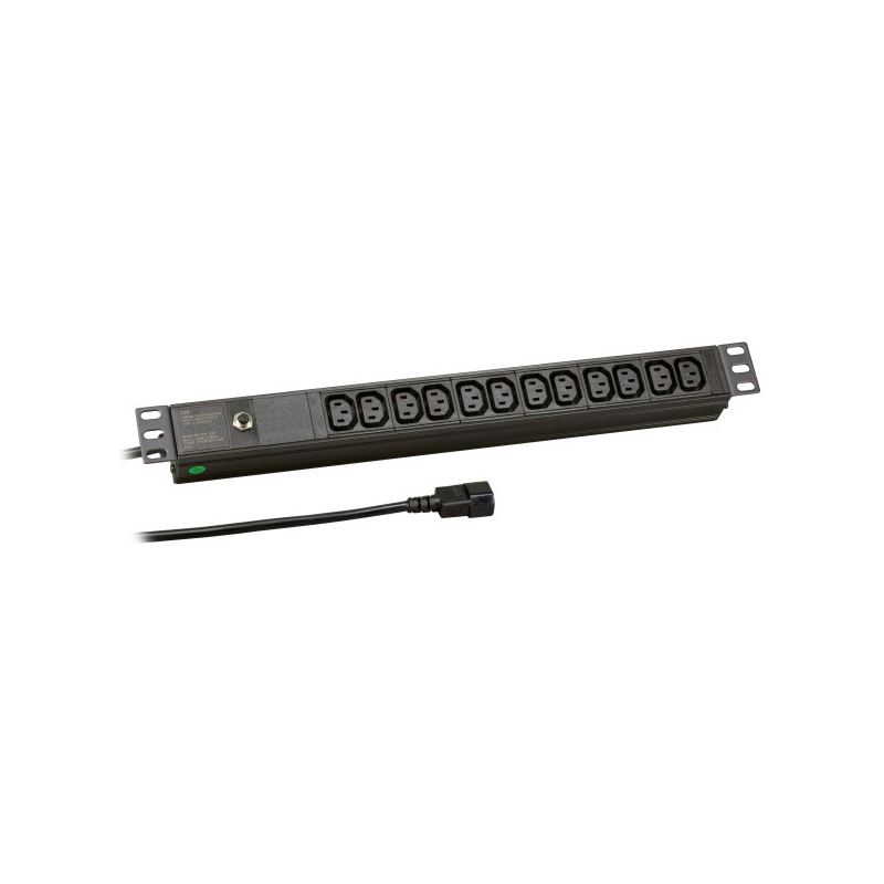 EFB Elektronik 19" 1HE Steckdosenleiste für USV 12xC13, Zuleitung C14