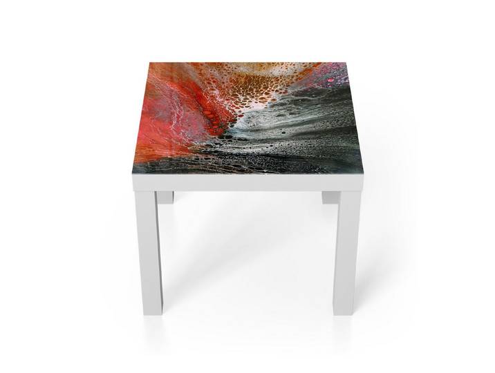 DEQORI Couchtisch 'Magma Malerei', Glas Beistelltisch Glastisch modern