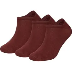 DILLY SOCKS 3er-Pack Sneakersocken One Color Shorties, Größe 41-46 in Rot Rot