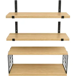 Relaxdays, Regal, 3-tlg. Wandregal-Set (40 x 15 x 15 cm)