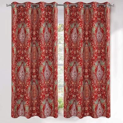DriftAway Christopher Peacock Floral Pattern Blackout Window Curtain Grommet 2 Layers