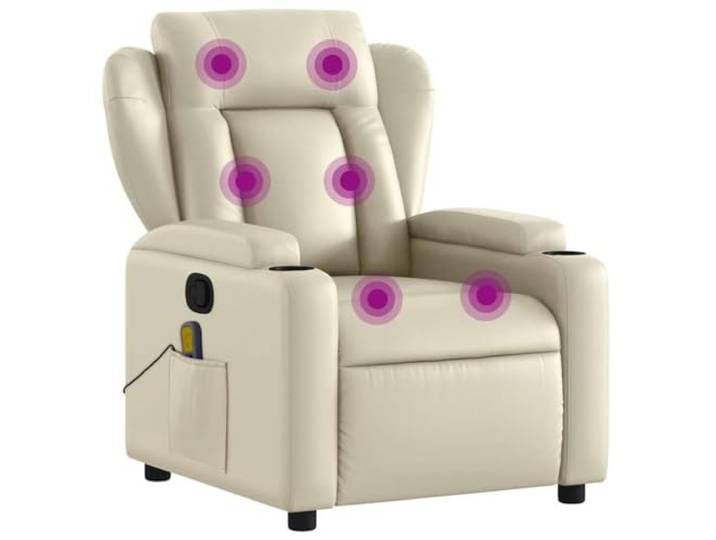 vidaXL Massagesessel Creme Kunstleder