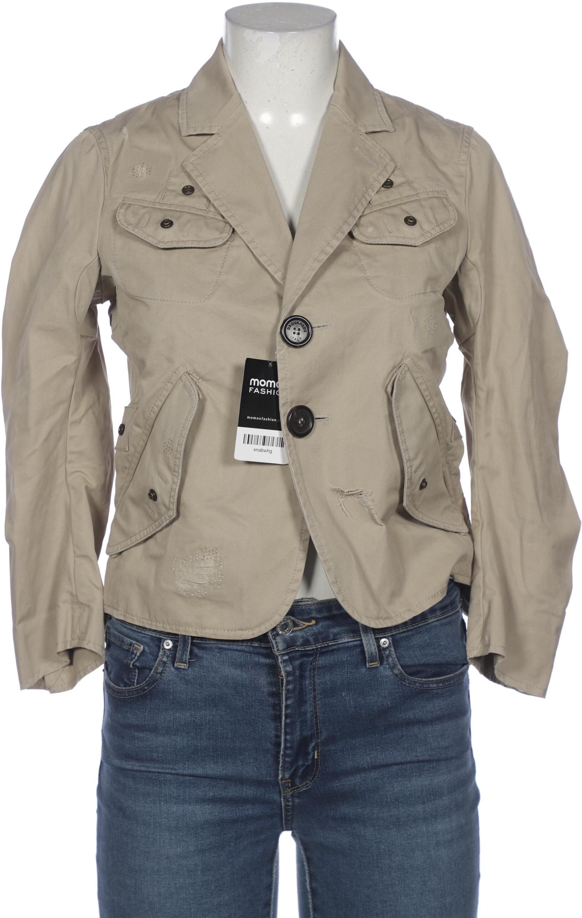 Dsquared2 Damen Blazer, Beige, Gr. EU 42, Baumwolle - Second Hand