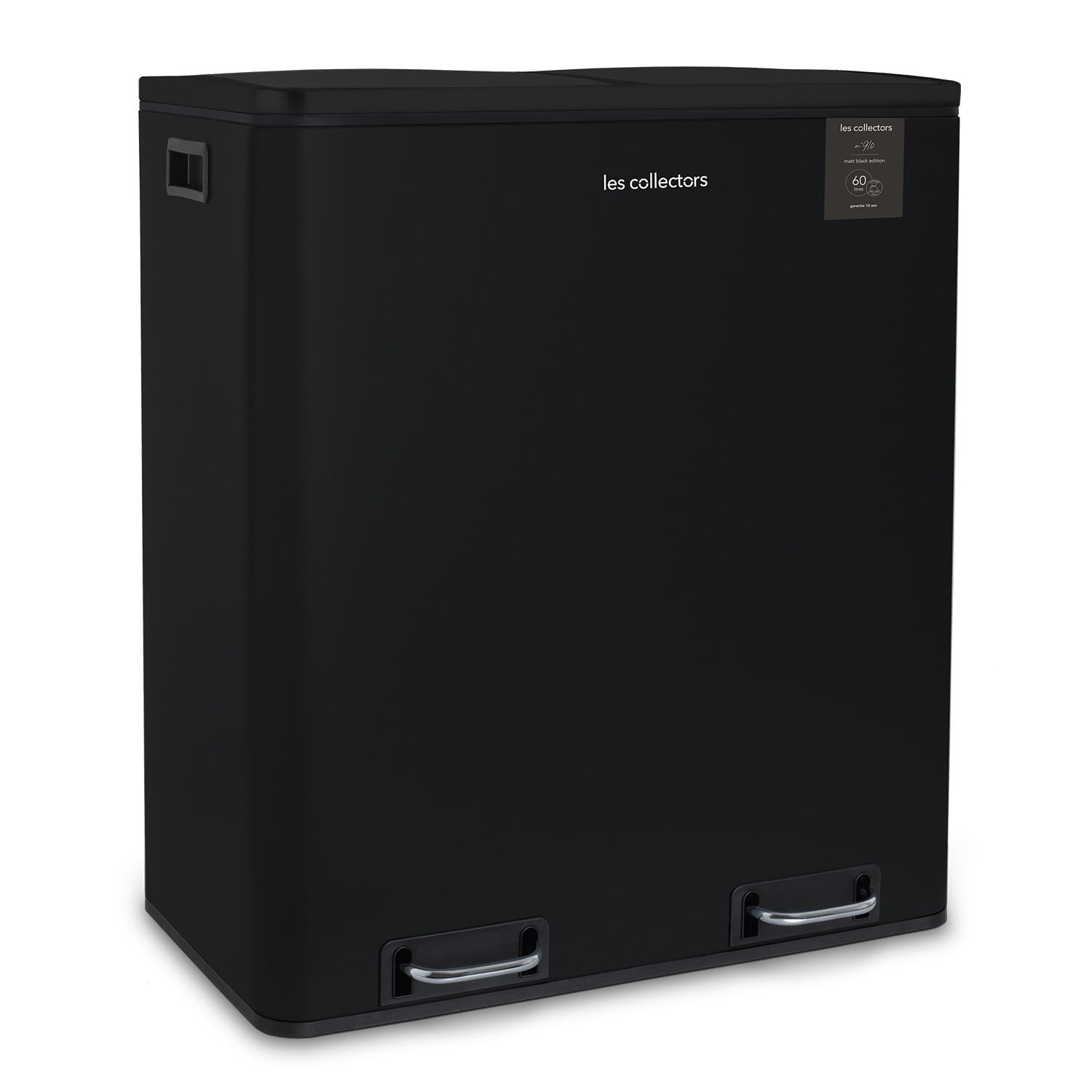 Les Collectors N°910 Vuilnisbak met 2 compartimenten, 30 liter, mat zwart