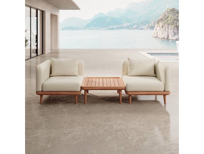 Nouri – 2 Loungemodule & Tisch Aevora™ Kollektion - Beige - Luxusbetten24