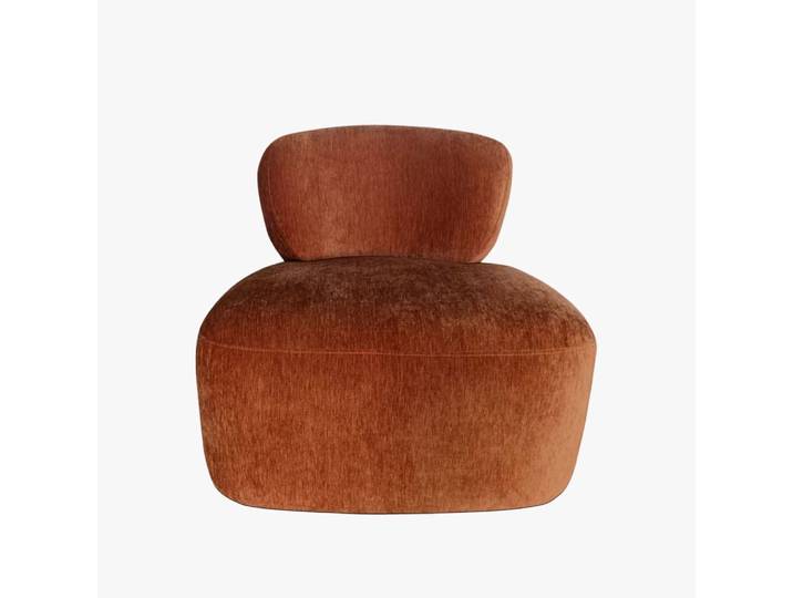 Fauteuil pivotant en tissu terracotta