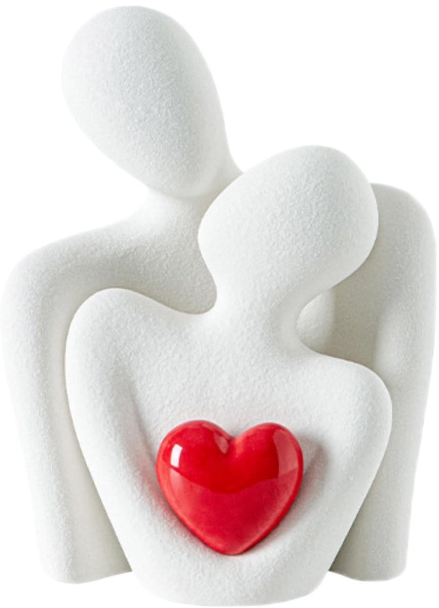 Omgoods Keramische Sculptuur van Koppel - Moderne Abstracte Decoratie voor op Tafel