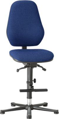 Labordrehstuhl LEANOS 9136, Stoffpolster, Duotec blau