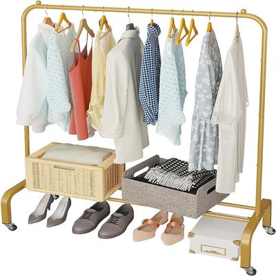 NO "Metal Clothing Rack with Wheels - 15.75""D x 43.31""W x 61""H"