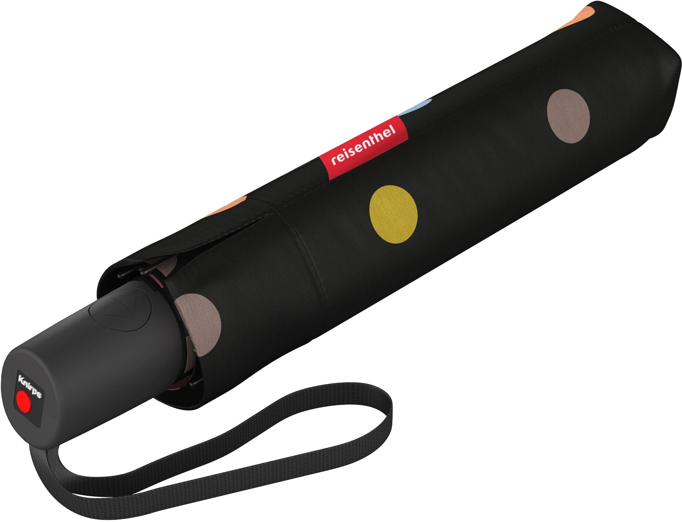 Taschenregenschirm REISENTHEL "Schirm Pocket Duo", bunt (bunt, schwarz), Ø:97cm, Obermaterial: 100% Polyester, Regenschirme, Taschenregenschirm bunt, schwarz Einheitsgröße