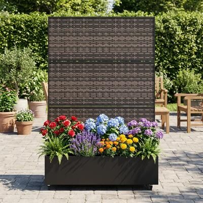 Lumibee Outdoor Privacy Fence Screen Planter Box with Galvanized Steel Frame