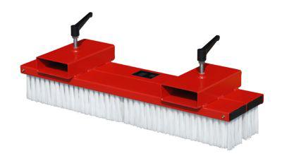Bauer Gabelstapler-Kehrbesen SKB-O 100, Stahl, Abrutschsicherung, austauschbaren Bürsten, für Gabelzinken, feuerrot RAL 3000, B 1000 mm