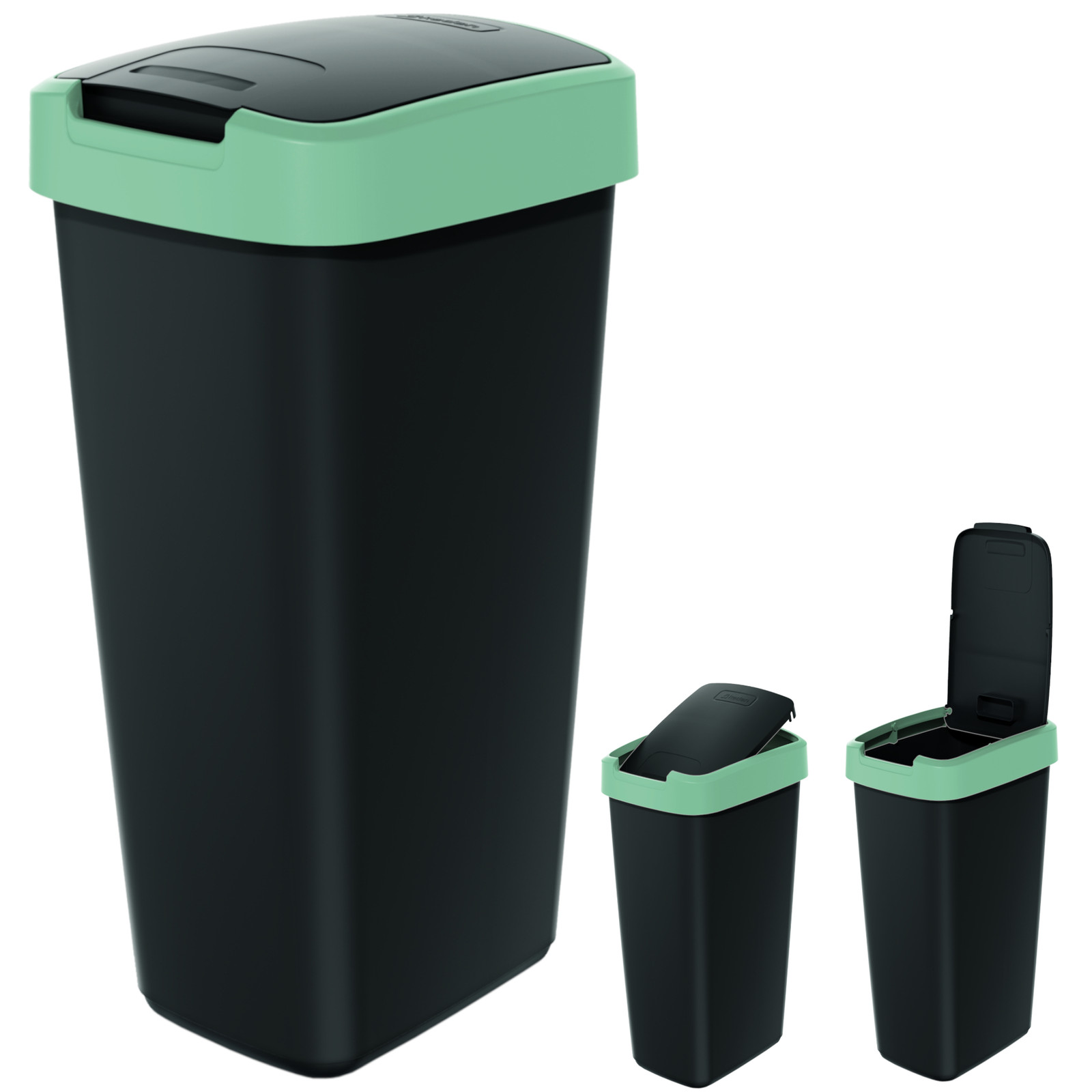 Prosperplast Afvalbak COMPACTA Q NSAB25 - lichtgroen / zwart