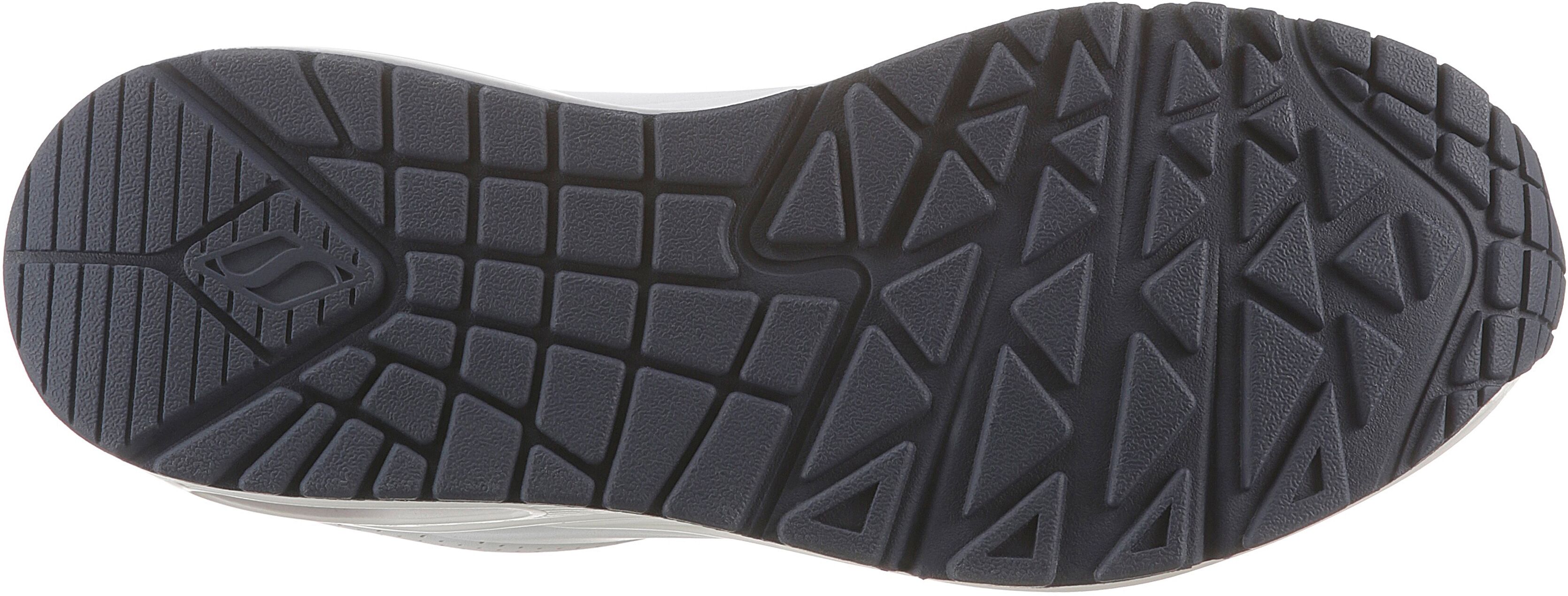 Wedgesneaker SKECHERS "Uno - Stand on Air", Damen, Gr. 35, Textil, weiß, Lederimitat, Schuhe Wedgesneaker, Freizeitschuh, Halbschuh, Schnürschuh mit feiner Perforation, Topseller