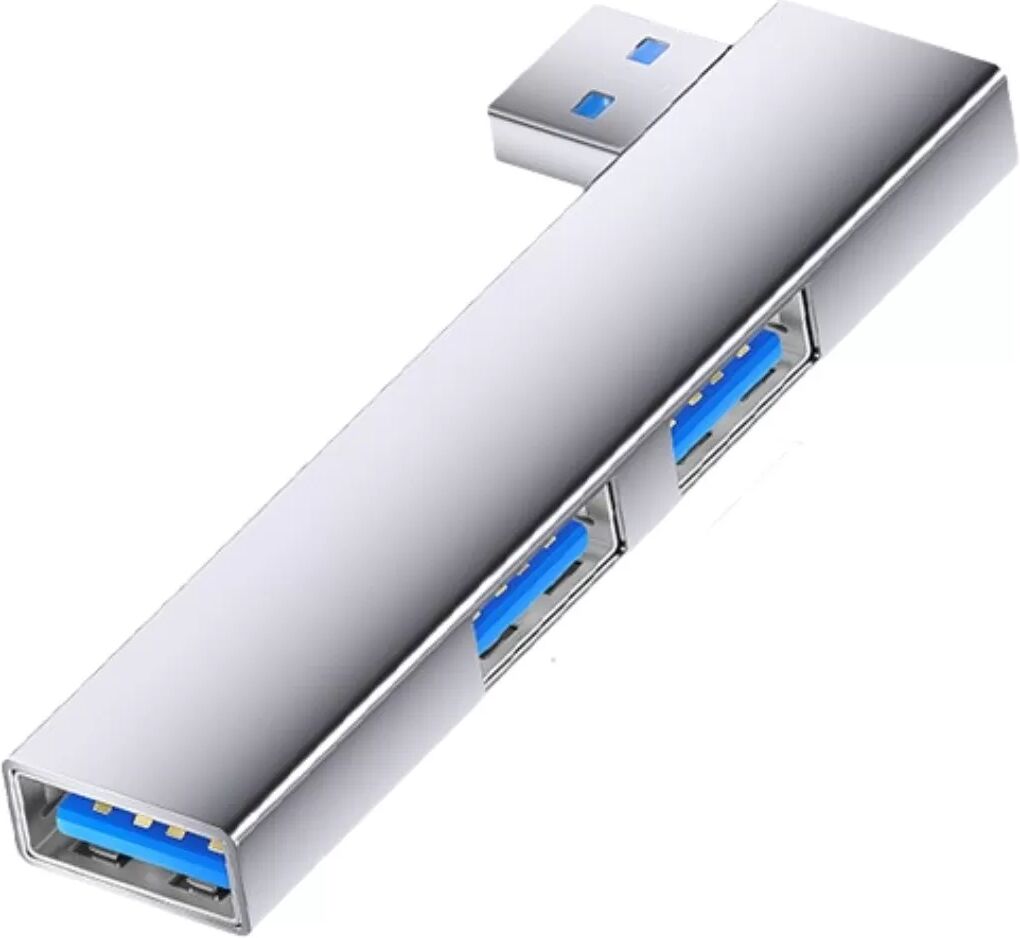 INF Multi-Port-Expander: USB auf Dual USB 2.0 + USB 3.0 Adapter - Aluminiumlegierung Silber