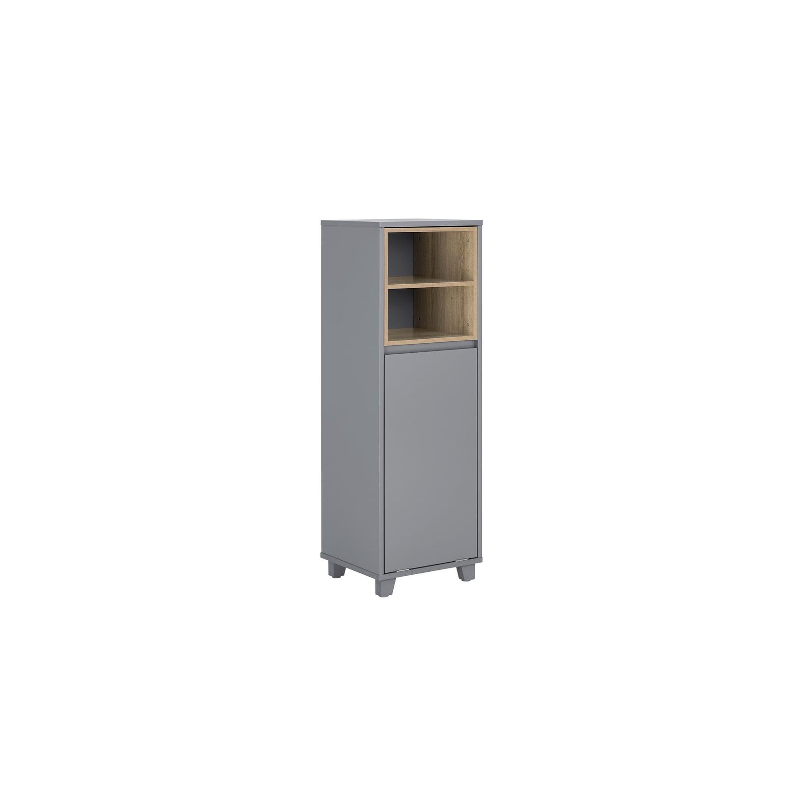 SoBuy Badezimmerschrank mit 2 Regalböden Dunkelgrau 35x30x105cm Modern