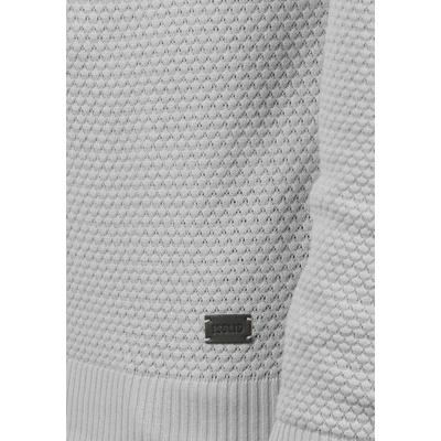 Rundhalspullover SOLID "Rundhalspullover SDKarl", Herren, Gr. XL, grau (lig grau m), Obermaterial: 50% Baumwolle CO. 50% Polyacryl PAN., Pullover Rundhalspullover