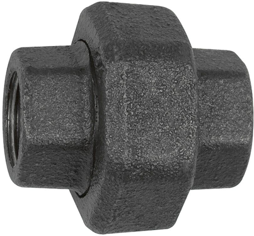 Riegler Verschraubung 330, flachdichtend, Rp 3, Rp 3, Temperg. schw. (TFV 330-30-DS)